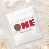 Onze kleine bal die een eerste verjaardag draait bedankzakje (Geknipt)