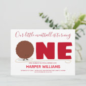 Onze kleine bal die een eerste verjaardag draait kaart (Staand voorkant)