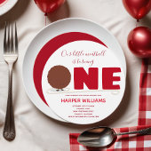 Onze kleine bal die een eerste verjaardag draait kaart