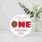 Onze kleine bal die een eerste verjaardag draait kaart (Staand voorkant)