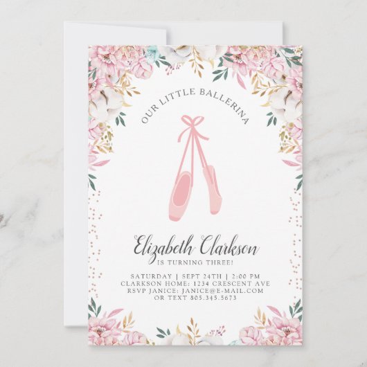 Onze kleine Ballerina Birthday-kaart Kaart (Voorkant)