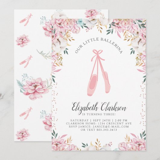 Onze kleine Ballerina Birthday-kaart Kaart (Voorkant / Achterkant)