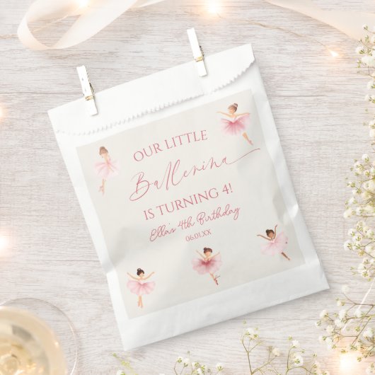 Onze kleine ballerina roze ballet verjaardagsfeest bedankzakje (Geknipt)