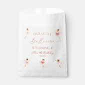 Onze kleine ballerina roze ballet verjaardagsfeest bedankzakje (Voorkant)