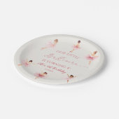 Onze kleine ballerina roze ballet verjaardagsfeest papieren bordje (Gekanteld)