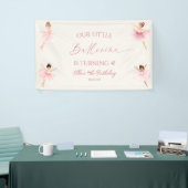 Onze kleine ballerina roze ballet verjaardagsfeest spandoek (Beurs)