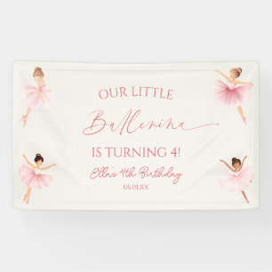 Onze kleine ballerina roze ballet verjaardagsfeest spandoek