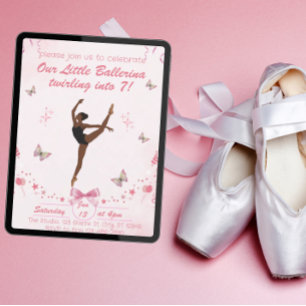 Onze kleine ballerina verjaardag uitnodiging
