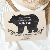 Onze kleine Beer Cub Woodland Boy Eerste Verjaarda