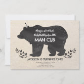 Onze kleine Beer Cub Woodland Boy Eerste Verjaarda Kaart (Voorkant)