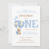 Onze Kleine Beer Hete Luchtballon 1e Verjaardag Kaart (Voorkant)