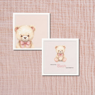 Onze Kleine Beer Op Weg Herfst Baby Shower Roze Servet