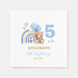 Onze kleine Beer regenboogballon verjaardag Servet