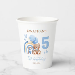 Onze kleine Beer Schattigee regenboogballon Verjaa Papieren Bekers