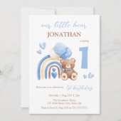 Onze kleine Beren regenboogballon 1e verjaardag Kaart (Voorkant)