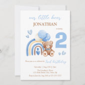 Onze kleine Beren regenboogballon 2e verjaardag Kaart (Voorkant)