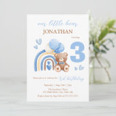 Onze kleine Beren regenboogballon 3e verjaardag Kaart (Staand voorkant)