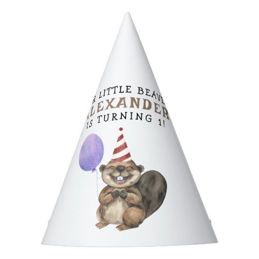 Onze kleine bever 1e verjaardag feest feesthoedjes (Voorkant)