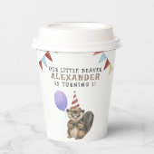 Onze kleine bever 1e verjaardag feest papieren bekers (Voorkant)