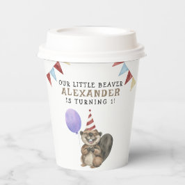 Onze kleine bever 1e verjaardag feest papieren bekers