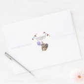 Onze kleine bever 1e verjaardag feest ronde sticker (Envelop)