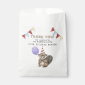 Onze kleine bever 1e verjaardagsfeest Dank u Bedankzakje (Voorkant)