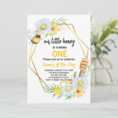 Onze Kleine Bij Draait Eén Bij 1e Verjaardag Kaart (Staand voorkant)