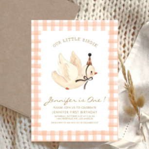 Onze kleine Birdie Watercolor Minimal Baby Verjaar Kaart