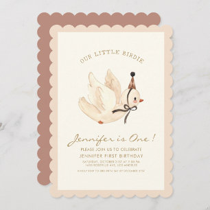 Onze kleine Birdie Watercolor Minimal Baby Verjaar Kaart