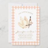 Onze kleine Birdie Waterverf Minimale Baby Verjaar Kaart (Voorkant)