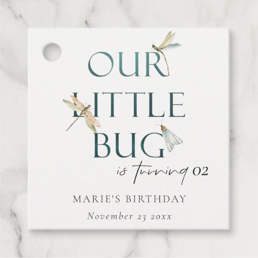 Onze kleine blauwe dragonvlieg elke dag bedankjes labels (Voorkant)