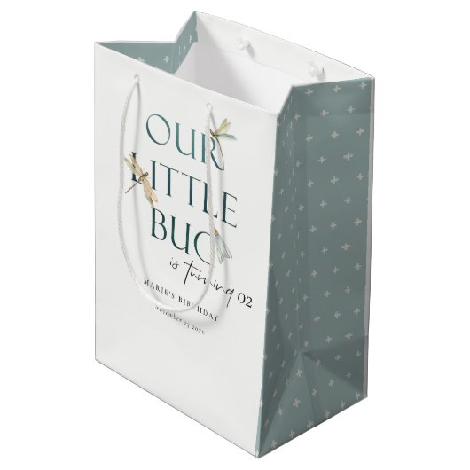 Onze kleine blauwe dragonvlieg elke dag medium cadeauzakje (Achterkant Gekanteld)