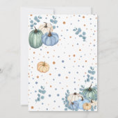 Onze kleine blauwe pompoen Herfst verjaardagsfeest Kaart (Achterkant)