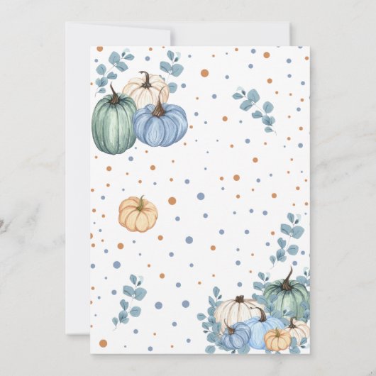 Onze kleine blauwe pompoen Herfst verjaardagsfeest Kaart (Achterkant)