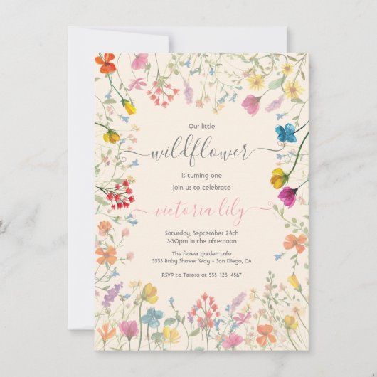 Onze kleine bloeiende bloementuin verjaardag kaart (Voorkant)