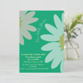 Onze kleine bloem draait één bloemenjade verjaarda kaart (Staand voorkant)