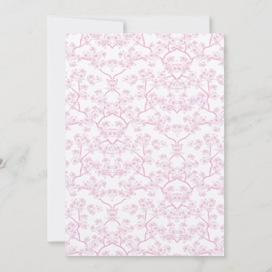 Onze kleine bloesem meisje Baby shower uitnodiging (Achterkant)