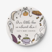 Onze kleine boe bijna te wijten Halloween Baby sho Papieren Bordje (Voorkant)
