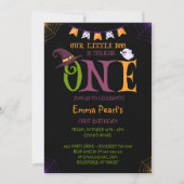 Onze kleine boe die een, Halloween 1e verjaardag d Kaart (Voorkant)