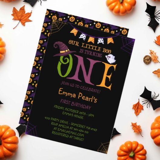 Onze kleine boe die een, Halloween 1e verjaardag d Kaart