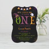 Onze kleine boe die een, Halloween 1e verjaardag d Kaart (Staand voorkant)