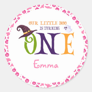 Onze kleine boe die er één draait, Halloween 1 St. Ronde Sticker