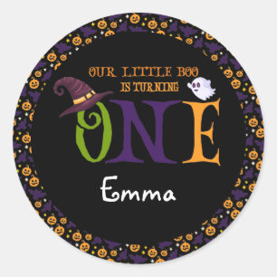 Onze kleine boe die er één draait, Halloween 1 St. Ronde Sticker