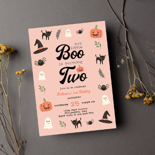 Onze kleine boe die twee Halloween 2e verjaardag d Kaart