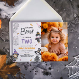 Onze kleine boe die twee Halloween 2e verjaardag d Kaart