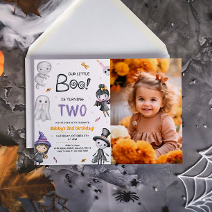 Onze kleine boe die twee Halloween 2e verjaardag d Kaart