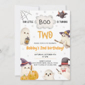 Onze kleine boe die twee Halloween 2e verjaardag d Kaart (Voorkant)
