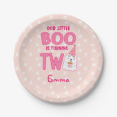 Onze kleine boe die twee Halloween 2e verjaardag d Papieren Bordje (Voorkant)