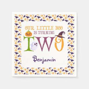 Onze kleine boe die twee Halloween 2e verjaardag d Servet