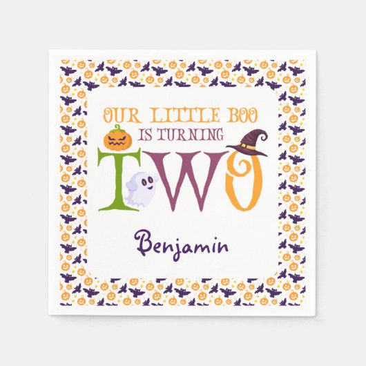 Onze kleine boe die twee Halloween 2e verjaardag d Servet (Voorkant)